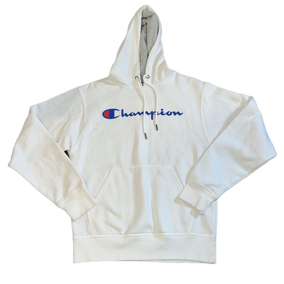 🟡Champion Powerblend Men's Script Logo Hoodie Size S - Picture 1 of 8